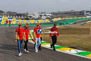 2024-07-11 - MOLINA Miguel (spa), Ferrari AF Corse, Ferrari 499P, portrait, FUOCO Antonio (ita), Ferrari AF Corse, Ferrari 499P, portrait, NIELSEN Nicklas (dnk), Ferrari AF Corse, Ferrari 499P, portrait, trackwalk during the 2024 Rolex 6 Hours of Sao Paulo, 5th round of the 2024 FIA World Endurance Championship, from July 12 to 14, 2024 on the Autódromo José Carlos Pace in Interlagos, Brazil - FIA WEC - 6 HOURS OF SAO PAULO 2024 - ENDURANCE - MOTORS