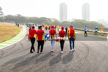 2024-07-11 - MOLINA Miguel (spa), Ferrari AF Corse, Ferrari 499P, portrait, FUOCO Antonio (ita), Ferrari AF Corse, Ferrari 499P, portrait, NIELSEN Nicklas (dnk), Ferrari AF Corse, Ferrari 499P, portrait, trackwalk during the 2024 Rolex 6 Hours of Sao Paulo, 5th round of the 2024 FIA World Endurance Championship, from July 12 to 14, 2024 on the Autódromo José Carlos Pace in Interlagos, Brazil - FIA WEC - 6 HOURS OF SAO PAULO 2024 - ENDURANCE - MOTORS