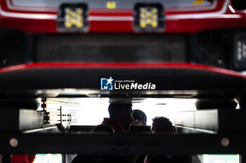 2024-07-11 - 54 FLOHR Thomas (swi), CASTELLACCI Francesco (ita), RIGON Davide (ita), Vista AF Corse, Ferrari 296 GT3 #54, LM GT3, scrutineering during the 2024 Rolex 6 Hours of Sao Paulo, 5th round of the 2024 FIA World Endurance Championship, from July 11 to 14, 2024 on the Autódromo José Carlos Pace in Interlagos, Brazil - FIA WEC - 6 HOURS OF SAO PAULO 2024 - ENDURANCE - MOTORS