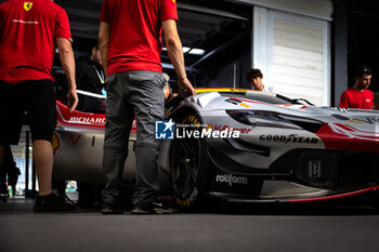 2024-07-11 - 54 FLOHR Thomas (swi), CASTELLACCI Francesco (ita), RIGON Davide (ita), Vista AF Corse, Ferrari 296 GT3 #54, LM GT3, scrutineering during the 2024 Rolex 6 Hours of Sao Paulo, 5th round of the 2024 FIA World Endurance Championship, from July 11 to 14, 2024 on the Autódromo José Carlos Pace in Interlagos, Brazil - FIA WEC - 6 HOURS OF SAO PAULO 2024 - ENDURANCE - MOTORS