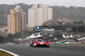 2024-07-12 - 51 PIER GUIDI Alessandro (ita), CALADO James (gbr), GIOVINAZZI Antonio (ita), Ferrari AF Corse, Ferrari 499P #51, Hypercar, action during the 2024 Rolex 6 Hours of Sao Paulo, 5th round of the 2024 FIA World Endurance Championship, from July 12 to 14, 2024 on the Autódromo José Carlos Pace in Interlagos, Brazil - FIA WEC - 6 HOURS OF SAO PAULO 2024 - ENDURANCE - MOTORS