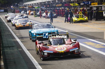 2024-07-12 - 51 PIER GUIDI Alessandro (ita), CALADO James (gbr), GIOVINAZZI Antonio (ita), Ferrari AF Corse, Ferrari 499P #51, Hypercar, action during the 2024 Rolex 6 Hours of Sao Paulo, 5th round of the 2024 FIA World Endurance Championship, from July 12 to 14, 2024 on the Autódromo José Carlos Pace in Interlagos, Brazil - FIA WEC - 6 HOURS OF SAO PAULO 2024 - ENDURANCE - MOTORS