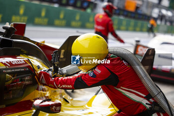 2024-07-12 - 83 KUBICA Robert (pol), SHWARTZMAN Robert (isr), YE Yifei (chn), AF Corse, Ferrari 499P #83, Hypercar, refueling during the 2024 Rolex 6 Hours of Sao Paulo, 5th round of the 2024 FIA World Endurance Championship, from July 12 to 14, 2024 on the Autódromo José Carlos Pace in Interlagos, Brazil - FIA WEC - 6 HOURS OF SAO PAULO 2024 - ENDURANCE - MOTORS