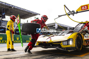 2024-07-12 - 83 KUBICA Robert (pol), SHWARTZMAN Robert (isr), YE Yifei (chn), AF Corse, Ferrari 499P #83, Hypercar, pit stop during the 2024 Rolex 6 Hours of Sao Paulo, 5th round of the 2024 FIA World Endurance Championship, from July 12 to 14, 2024 on the Autódromo José Carlos Pace in Interlagos, Brazil - FIA WEC - 6 HOURS OF SAO PAULO 2024 - ENDURANCE - MOTORS