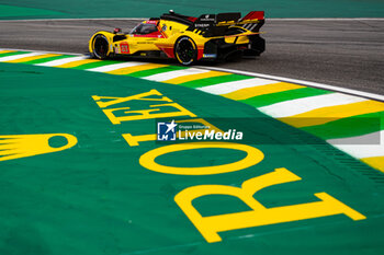 2024-07-12 - 83 KUBICA Robert (pol), SHWARTZMAN Robert (isr), YE Yifei (chn), AF Corse, Ferrari 499P #83, Hypercar, action during the 2024 Rolex 6 Hours of Sao Paulo, 5th round of the 2024 FIA World Endurance Championship, from July 12 to 14, 2024 on the Autódromo José Carlos Pace in Interlagos, Brazil - FIA WEC - 6 HOURS OF SAO PAULO 2024 - ENDURANCE - MOTORS