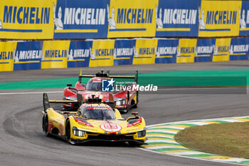 2024-07-12 - 83 KUBICA Robert (pol), SHWARTZMAN Robert (isr), YE Yifei (chn), AF Corse, Ferrari 499P #83, Hypercar, action during the 2024 Rolex 6 Hours of Sao Paulo, 5th round of the 2024 FIA World Endurance Championship, from July 12 to 14, 2024 on the Autódromo José Carlos Pace in Interlagos, Brazil - FIA WEC - 6 HOURS OF SAO PAULO 2024 - ENDURANCE - MOTORS