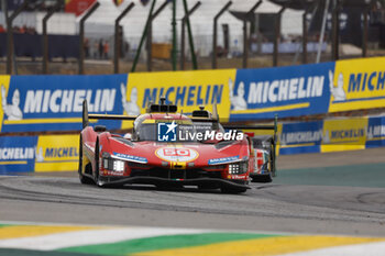 2024-07-12 - 50 FUOCO Antonio (ita), MOLINA Miguel (spa), NIELSEN Nicklas (dnk), Ferrari AF Corse, Ferrari 499P #50, Hypercar, action during the 2024 Rolex 6 Hours of Sao Paulo, 5th round of the 2024 FIA World Endurance Championship, from July 12 to 14, 2024 on the Autódromo José Carlos Pace in Interlagos, Brazil - FIA WEC - 6 HOURS OF SAO PAULO 2024 - ENDURANCE - MOTORS