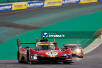 2024-07-12 - 50 FUOCO Antonio (ita), MOLINA Miguel (spa), NIELSEN Nicklas (dnk), Ferrari AF Corse, Ferrari 499P #50, Hypercar, action during the 2024 Rolex 6 Hours of Sao Paulo, 5th round of the 2024 FIA World Endurance Championship, from July 12 to 14, 2024 on the Autódromo José Carlos Pace in Interlagos, Brazil - FIA WEC - 6 HOURS OF SAO PAULO 2024 - ENDURANCE - MOTORS