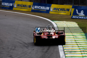 2024-07-12 - 51 PIER GUIDI Alessandro (ita), CALADO James (gbr), GIOVINAZZI Antonio (ita), Ferrari AF Corse, Ferrari 499P #51, Hypercar, action during the 2024 Rolex 6 Hours of Sao Paulo, 5th round of the 2024 FIA World Endurance Championship, from July 12 to 14, 2024 on the Autódromo José Carlos Pace in Interlagos, Brazil - FIA WEC - 6 HOURS OF SAO PAULO 2024 - ENDURANCE - MOTORS