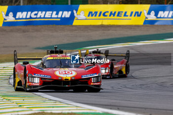 2024-07-12 - 50 FUOCO Antonio (ita), MOLINA Miguel (spa), NIELSEN Nicklas (dnk), Ferrari AF Corse, Ferrari 499P #50, Hypercar, action during the 2024 Rolex 6 Hours of Sao Paulo, 5th round of the 2024 FIA World Endurance Championship, from July 12 to 14, 2024 on the Autódromo José Carlos Pace in Interlagos, Brazil - FIA WEC - 6 HOURS OF SAO PAULO 2024 - ENDURANCE - MOTORS