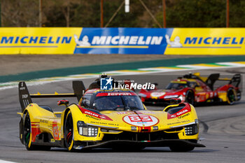 2024-07-12 - 83 KUBICA Robert (pol), SHWARTZMAN Robert (isr), YE Yifei (chn), AF Corse, Ferrari 499P #83, Hypercar, action during the 2024 Rolex 6 Hours of Sao Paulo, 5th round of the 2024 FIA World Endurance Championship, from July 12 to 14, 2024 on the Autódromo José Carlos Pace in Interlagos, Brazil - FIA WEC - 6 HOURS OF SAO PAULO 2024 - ENDURANCE - MOTORS