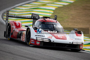 2024-07-12 - 05 CAMPBELL Matt (aus), CHRISTENSEN Michael (dnk), MAKOWIECKI Frédéric (fra), Porsche Penske Motorsport, Porsche 963 #05, Hypercar, action during the 2024 Rolex 6 Hours of Sao Paulo, 5th round of the 2024 FIA World Endurance Championship, from July 11 to 14, 2024 on the Autódromo José Carlos Pace in Interlagos, Brazil - FIA WEC - 6 HOURS OF SAO PAULO 2024 - ENDURANCE - MOTORS