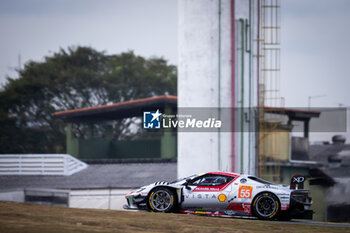 2024-07-12 - 55 HERIAU François (fra), MANN Simon (usa), ROVERA Alessio (ita), Vista AF Corse, Ferrari 296 GT3 #55, LM GT3, action during the 2024 Rolex 6 Hours of Sao Paulo, 5th round of the 2024 FIA World Endurance Championship, from July 11 to 14, 2024 on the Autódromo José Carlos Pace in Interlagos, Brazil - FIA WEC - 6 HOURS OF SAO PAULO 2024 - ENDURANCE - MOTORS