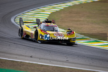 2024-07-12 - 83 KUBICA Robert (pol), SHWARTZMAN Robert (isr), YE Yifei (chn), AF Corse, Ferrari 499P #83, Hypercar, action during the 2024 Rolex 6 Hours of Sao Paulo, 5th round of the 2024 FIA World Endurance Championship, from July 11 to 14, 2024 on the Autódromo José Carlos Pace in Interlagos, Brazil - FIA WEC - 6 HOURS OF SAO PAULO 2024 - ENDURANCE - MOTORS