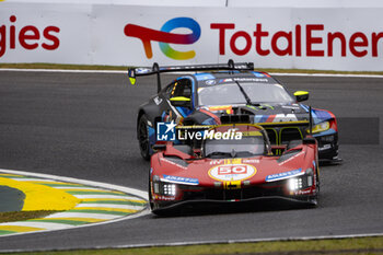 2024-07-12 - 50 FUOCO Antonio (ita), MOLINA Miguel (spa), NIELSEN Nicklas (dnk), Ferrari AF Corse, Ferrari 499P #50, Hypercar, action during the 2024 Rolex 6 Hours of Sao Paulo, 5th round of the 2024 FIA World Endurance Championship, from July 12 to 14, 2024 on the Autódromo José Carlos Pace in Interlagos, Brazil - FIA WEC - 6 HOURS OF SAO PAULO 2024 - ENDURANCE - MOTORS