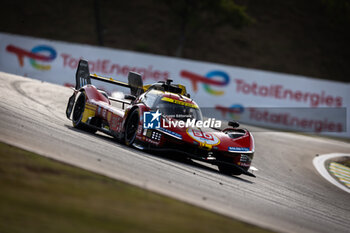 2024-07-12 - 50 FUOCO Antonio (ita), MOLINA Miguel (spa), NIELSEN Nicklas (dnk), Ferrari AF Corse, Ferrari 499P #50, Hypercar, action during the 2024 Rolex 6 Hours of Sao Paulo, 5th round of the 2024 FIA World Endurance Championship, from July 11 to 14, 2024 on the Autódromo José Carlos Pace in Interlagos, Brazil - FIA WEC - 6 HOURS OF SAO PAULO 2024 - ENDURANCE - MOTORS