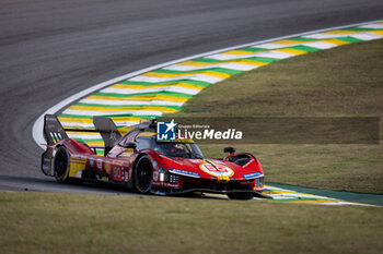 2024-07-12 - 50 FUOCO Antonio (ita), MOLINA Miguel (spa), NIELSEN Nicklas (dnk), Ferrari AF Corse, Ferrari 499P #50, Hypercar, action during the 2024 Rolex 6 Hours of Sao Paulo, 5th round of the 2024 FIA World Endurance Championship, from July 11 to 14, 2024 on the Autódromo José Carlos Pace in Interlagos, Brazil - FIA WEC - 6 HOURS OF SAO PAULO 2024 - ENDURANCE - MOTORS