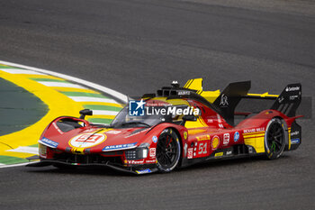 2024-07-12 - 51 PIER GUIDI Alessandro (ita), CALADO James (gbr), GIOVINAZZI Antonio (ita), Ferrari AF Corse, Ferrari 499P #51, Hypercar, action during the 2024 Rolex 6 Hours of Sao Paulo, 5th round of the 2024 FIA World Endurance Championship, from July 12 to 14, 2024 on the Autódromo José Carlos Pace in Interlagos, Brazil - FIA WEC - 6 HOURS OF SAO PAULO 2024 - ENDURANCE - MOTORS