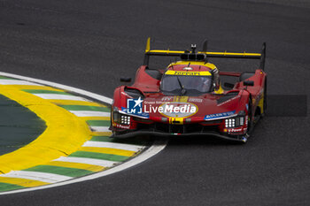 2024-07-12 - 50 FUOCO Antonio (ita), MOLINA Miguel (spa), NIELSEN Nicklas (dnk), Ferrari AF Corse, Ferrari 499P #50, Hypercar, action during the 2024 Rolex 6 Hours of Sao Paulo, 5th round of the 2024 FIA World Endurance Championship, from July 12 to 14, 2024 on the Autódromo José Carlos Pace in Interlagos, Brazil - FIA WEC - 6 HOURS OF SAO PAULO 2024 - ENDURANCE - MOTORS