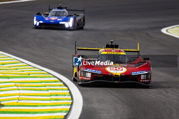 2024-07-12 - 50 FUOCO Antonio (ita), MOLINA Miguel (spa), NIELSEN Nicklas (dnk), Ferrari AF Corse, Ferrari 499P #50, Hypercar, action during the 2024 Rolex 6 Hours of Sao Paulo, 5th round of the 2024 FIA World Endurance Championship, from July 12 to 14, 2024 on the Autódromo José Carlos Pace in Interlagos, Brazil - FIA WEC - 6 HOURS OF SAO PAULO 2024 - ENDURANCE - MOTORS