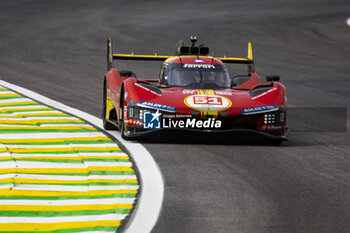 2024-07-12 - 51 PIER GUIDI Alessandro (ita), CALADO James (gbr), GIOVINAZZI Antonio (ita), Ferrari AF Corse, Ferrari 499P #51, Hypercar, action during the 2024 Rolex 6 Hours of Sao Paulo, 5th round of the 2024 FIA World Endurance Championship, from July 12 to 14, 2024 on the Autódromo José Carlos Pace in Interlagos, Brazil - FIA WEC - 6 HOURS OF SAO PAULO 2024 - ENDURANCE - MOTORS