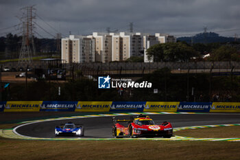 2024-07-12 - 50 FUOCO Antonio (ita), MOLINA Miguel (spa), NIELSEN Nicklas (dnk), Ferrari AF Corse, Ferrari 499P #50, Hypercar, action during the 2024 Rolex 6 Hours of Sao Paulo, 5th round of the 2024 FIA World Endurance Championship, from July 12 to 14, 2024 on the Autódromo José Carlos Pace in Interlagos, Brazil - FIA WEC - 6 HOURS OF SAO PAULO 2024 - ENDURANCE - MOTORS