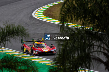 2024-07-13 - 50 FUOCO Antonio (ita), MOLINA Miguel (spa), NIELSEN Nicklas (dnk), Ferrari AF Corse, Ferrari 499P #50, Hypercar, action during the 2024 Rolex 6 Hours of Sao Paulo, 5th round of the 2024 FIA World Endurance Championship, from July 12 to 14, 2024 on the Autódromo José Carlos Pace in Interlagos, Brazil - FIA WEC - 6 HOURS OF SAO PAULO 2024 - ENDURANCE - MOTORS