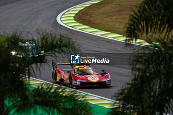 2024-07-13 - 50 FUOCO Antonio (ita), MOLINA Miguel (spa), NIELSEN Nicklas (dnk), Ferrari AF Corse, Ferrari 499P #50, Hypercar, action during the 2024 Rolex 6 Hours of Sao Paulo, 5th round of the 2024 FIA World Endurance Championship, from July 12 to 14, 2024 on the Autódromo José Carlos Pace in Interlagos, Brazil - FIA WEC - 6 HOURS OF SAO PAULO 2024 - ENDURANCE - MOTORS