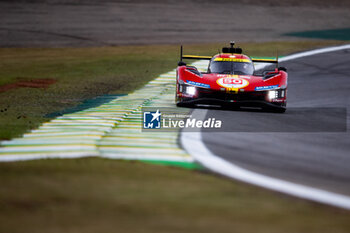 2024-07-13 - 50 FUOCO Antonio (ita), MOLINA Miguel (spa), NIELSEN Nicklas (dnk), Ferrari AF Corse, Ferrari 499P #50, action during the 2024 Rolex 6 Hours of Sao Paulo, 5th round of the 2024 FIA World Endurance Championship, from July 11 to 14, 2024 on the Autódromo José Carlos Pace in Interlagos, Brazil - FIA WEC - 6 HOURS OF SAO PAULO 2024 - ENDURANCE - MOTORS