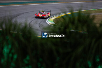 2024-07-13 - 51 PIER GUIDI Alessandro (ita), CALADO James (gbr), GIOVINAZZI Antonio (ita), Ferrari AF Corse, Ferrari 499P #51, action during the 2024 Rolex 6 Hours of Sao Paulo, 5th round of the 2024 FIA World Endurance Championship, from July 11 to 14, 2024 on the Autódromo José Carlos Pace in Interlagos, Brazil - FIA WEC - 6 HOURS OF SAO PAULO 2024 - ENDURANCE - MOTORS