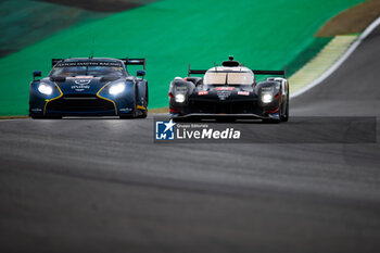 2024-07-13 - 08 BUEMI Sébastien (swi), HARTLEY Brendon (nzl), HIRAKAWA Ryo (jpn), Toyota Gazoo Racing, Toyota GR010 - Hybrid #08, action 27 JAMES Ian (usa), MANCINELLI Daniel (ita), RIBERAS Alex (spa), Heart of Racing Team, Aston Martin Vantage GT3 #27, action during the 2024 Rolex 6 Hours of Sao Paulo, 5th round of the 2024 FIA World Endurance Championship, from July 11 to 14, 2024 on the Autódromo José Carlos Pace in Interlagos, Brazil - FIA WEC - 6 HOURS OF SAO PAULO 2024 - ENDURANCE - MOTORS