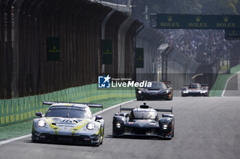 2024-07-14 - 92 MALYKHIN Aliaksandr (kna), STURM Joel (ger), BACHLER Klaus (aut), Manthey Purerxcing, Porsche 911 GT3 R #91, LM GT3, action during the 2024 Rolex 6 Hours of Sao Paulo, 5th round of the 2024 FIA World Endurance Championship, from July 12 to 14, 2024 on the Autódromo José Carlos Pace in Interlagos, Brazil - FIA WEC - 6 HOURS OF SAO PAULO 2024 - ENDURANCE - MOTORS