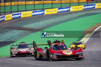 2024-07-14 - 51 PIER GUIDI Alessandro (ita), CALADO James (gbr), GIOVINAZZI Antonio (ita), Ferrari AF Corse, Ferrari 499P #51, Hypercar, action during the 2024 Rolex 6 Hours of Sao Paulo, 5th round of the 2024 FIA World Endurance Championship, from July 12 to 14, 2024 on the Autódromo José Carlos Pace in Interlagos, Brazil - FIA WEC - 6 HOURS OF SAO PAULO 2024 - ENDURANCE - MOTORS