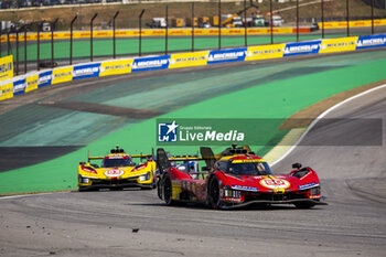 2024-07-14 - 50 FUOCO Antonio (ita), MOLINA Miguel (spa), NIELSEN Nicklas (dnk), Ferrari AF Corse, Ferrari 499P #50, Hypercar, action during the 2024 Rolex 6 Hours of Sao Paulo, 5th round of the 2024 FIA World Endurance Championship, from July 12 to 14, 2024 on the Autódromo José Carlos Pace in Interlagos, Brazil - FIA WEC - 6 HOURS OF SAO PAULO 2024 - ENDURANCE - MOTORS