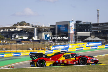 2024-07-14 - 51 PIER GUIDI Alessandro (ita), CALADO James (gbr), GIOVINAZZI Antonio (ita), Ferrari AF Corse, Ferrari 499P #51, Hypercar, action during the 2024 Rolex 6 Hours of Sao Paulo, 5th round of the 2024 FIA World Endurance Championship, from July 12 to 14, 2024 on the Autódromo José Carlos Pace in Interlagos, Brazil - FIA WEC - 6 HOURS OF SAO PAULO 2024 - ENDURANCE - MOTORS