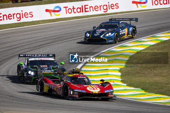 2024-07-14 - 51 PIER GUIDI Alessandro (ita), CALADO James (gbr), GIOVINAZZI Antonio (ita), Ferrari AF Corse, Ferrari 499P #51, Hypercar, action during the 2024 Rolex 6 Hours of Sao Paulo, 5th round of the 2024 FIA World Endurance Championship, from July 12 to 14, 2024 on the Autódromo José Carlos Pace in Interlagos, Brazil - FIA WEC - 6 HOURS OF SAO PAULO 2024 - ENDURANCE - MOTORS