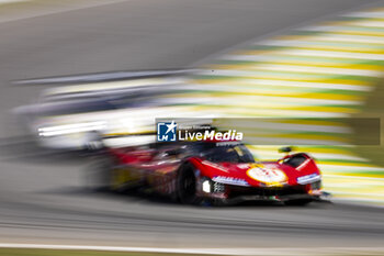 2024-07-14 - 51 PIER GUIDI Alessandro (ita), CALADO James (gbr), GIOVINAZZI Antonio (ita), Ferrari AF Corse, Ferrari 499P #51, Hypercar, action during the 2024 Rolex 6 Hours of Sao Paulo, 5th round of the 2024 FIA World Endurance Championship, from July 12 to 14, 2024 on the Autódromo José Carlos Pace in Interlagos, Brazil - FIA WEC - 6 HOURS OF SAO PAULO 2024 - ENDURANCE - MOTORS