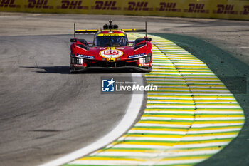 2024-07-14 - 50 FUOCO Antonio (ita), MOLINA Miguel (spa), NIELSEN Nicklas (dnk), Ferrari AF Corse, Ferrari 499P #50, Hypercar, action during the 2024 Rolex 6 Hours of Sao Paulo, 5th round of the 2024 FIA World Endurance Championship, from July 12 to 14, 2024 on the Autódromo José Carlos Pace in Interlagos, Brazil - FIA WEC - 6 HOURS OF SAO PAULO 2024 - ENDURANCE - MOTORS