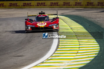 2024-07-14 - 51 PIER GUIDI Alessandro (ita), CALADO James (gbr), GIOVINAZZI Antonio (ita), Ferrari AF Corse, Ferrari 499P #51, Hypercar, action during the 2024 Rolex 6 Hours of Sao Paulo, 5th round of the 2024 FIA World Endurance Championship, from July 12 to 14, 2024 on the Autódromo José Carlos Pace in Interlagos, Brazil - FIA WEC - 6 HOURS OF SAO PAULO 2024 - ENDURANCE - MOTORS