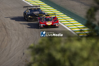 2024-07-14 - 51 PIER GUIDI Alessandro (ita), CALADO James (gbr), GIOVINAZZI Antonio (ita), Ferrari AF Corse, Ferrari 499P #51, Hypercar, action during the 2024 Rolex 6 Hours of Sao Paulo, 5th round of the 2024 FIA World Endurance Championship, from July 12 to 14, 2024 on the Autódromo José Carlos Pace in Interlagos, Brazil - FIA WEC - 6 HOURS OF SAO PAULO 2024 - ENDURANCE - MOTORS