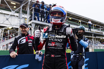 2024-07-14 - BUEMI Sébastien (swi), Toyota Gazoo Racing, Toyota GR010 - Hybrid, celebrating his win during the 2024 Rolex 6 Hours of Sao Paulo, 5th round of the 2024 FIA World Endurance Championship, from July 12 to 14, 2024 on the Autódromo José Carlos Pace in Interlagos, Brazil - FIA WEC - 6 HOURS OF SAO PAULO 2024 - ENDURANCE - MOTORS