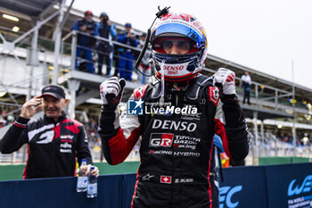 2024-07-14 - BUEMI Sébastien (swi), Toyota Gazoo Racing, Toyota GR010 - Hybrid, celebrating his win during the 2024 Rolex 6 Hours of Sao Paulo, 5th round of the 2024 FIA World Endurance Championship, from July 12 to 14, 2024 on the Autódromo José Carlos Pace in Interlagos, Brazil - FIA WEC - 6 HOURS OF SAO PAULO 2024 - ENDURANCE - MOTORS