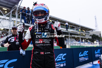 2024-07-14 - BUEMI Sébastien (swi), Toyota Gazoo Racing, Toyota GR010 - Hybrid, celebrating his win during the 2024 Rolex 6 Hours of Sao Paulo, 5th round of the 2024 FIA World Endurance Championship, from July 12 to 14, 2024 on the Autódromo José Carlos Pace in Interlagos, Brazil - FIA WEC - 6 HOURS OF SAO PAULO 2024 - ENDURANCE - MOTORS