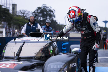 2024-07-14 - BUEMI Sébastien (swi), Toyota Gazoo Racing, Toyota GR010 - Hybrid, celebrating his win during the 2024 Rolex 6 Hours of Sao Paulo, 5th round of the 2024 FIA World Endurance Championship, from July 12 to 14, 2024 on the Autódromo José Carlos Pace in Interlagos, Brazil - FIA WEC - 6 HOURS OF SAO PAULO 2024 - ENDURANCE - MOTORS