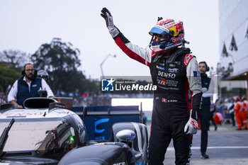 2024-07-14 - BUEMI Sébastien (swi), Toyota Gazoo Racing, Toyota GR010 - Hybrid, celebrating his win during the 2024 Rolex 6 Hours of Sao Paulo, 5th round of the 2024 FIA World Endurance Championship, from July 12 to 14, 2024 on the Autódromo José Carlos Pace in Interlagos, Brazil - FIA WEC - 6 HOURS OF SAO PAULO 2024 - ENDURANCE - MOTORS