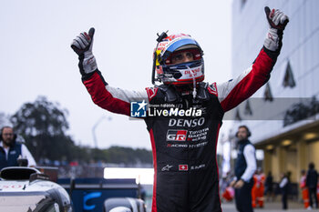 2024-07-14 - BUEMI Sébastien (swi), Toyota Gazoo Racing, Toyota GR010 - Hybrid, celebrating his win during the 2024 Rolex 6 Hours of Sao Paulo, 5th round of the 2024 FIA World Endurance Championship, from July 12 to 14, 2024 on the Autódromo José Carlos Pace in Interlagos, Brazil - FIA WEC - 6 HOURS OF SAO PAULO 2024 - ENDURANCE - MOTORS