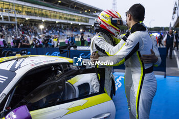 2024-07-14 - 92 MALYKHIN Aliaksandr (kna), STURM Joel (ger), BACHLER Klaus (aut), Manthey Purerxcing, Porsche 911 GT3 R #91, LM GT3, celebrating their win during the 2024 Rolex 6 Hours of Sao Paulo, 5th round of the 2024 FIA World Endurance Championship, from July 12 to 14, 2024 on the Autódromo José Carlos Pace in Interlagos, Brazil - FIA WEC - 6 HOURS OF SAO PAULO 2024 - ENDURANCE - MOTORS