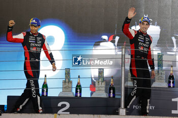 2024-07-14 - 08 BUEMI Sébastien (swi), HARTLEY Brendon (nzl), HIRAKAWA Ryo (jpn), Toyota Gazoo Racing, Toyota GR010 - Hybrid #08, Hypercar, podium, portrait during the 2024 Rolex 6 Hours of Sao Paulo, 5th round of the 2024 FIA World Endurance Championship, from July 12 to 14, 2024 on the Autódromo José Carlos Pace in Interlagos, Brazil - FIA WEC - 6 HOURS OF SAO PAULO 2024 - ENDURANCE - MOTORS