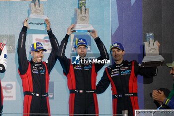 2024-07-14 - 05 CAMPBELL Matt (aus), CHRISTENSEN Michael (dnk), MAKOWIECKI Frédéric (fra), Porsche Penske Motorsport, Porsche 963 #05, Hypercar, podium, portrait during the 2024 Rolex 6 Hours of Sao Paulo, 5th round of the 2024 FIA World Endurance Championship, from July 12 to 14, 2024 on the Autódromo José Carlos Pace in Interlagos, Brazil - FIA WEC - 6 HOURS OF SAO PAULO 2024 - ENDURANCE - MOTORS