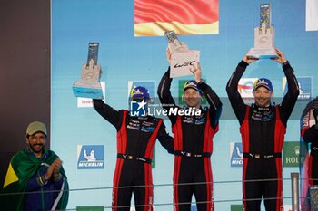 2024-07-14 - 06 ESTRE Kevin (fra), LOTTERER André (ger), VANTHOOR Laurens (bel), Porsche Penske Motorsport, Porsche 963 #06, Hypercar, podium, portrait during the 2024 Rolex 6 Hours of Sao Paulo, 5th round of the 2024 FIA World Endurance Championship, from July 12 to 14, 2024 on the Autódromo José Carlos Pace in Interlagos, Brazil - FIA WEC - 6 HOURS OF SAO PAULO 2024 - ENDURANCE - MOTORS